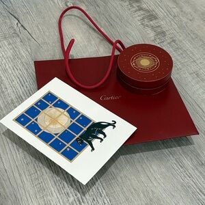Cartier Red and Gold Gift Bag Set with Card